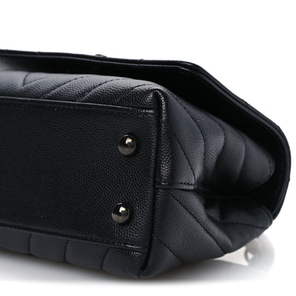 Chanel Caviar Chevron Quilted Extra Mini Coco Handle Flap So Black 11 of 11