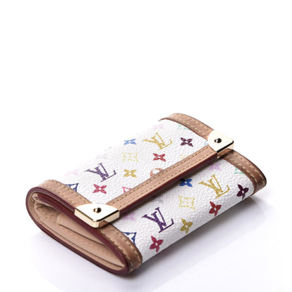 Louis Vuitton Monogram Multicolor Porte-Monnaie Plat Coin Purse White 4 of 7
