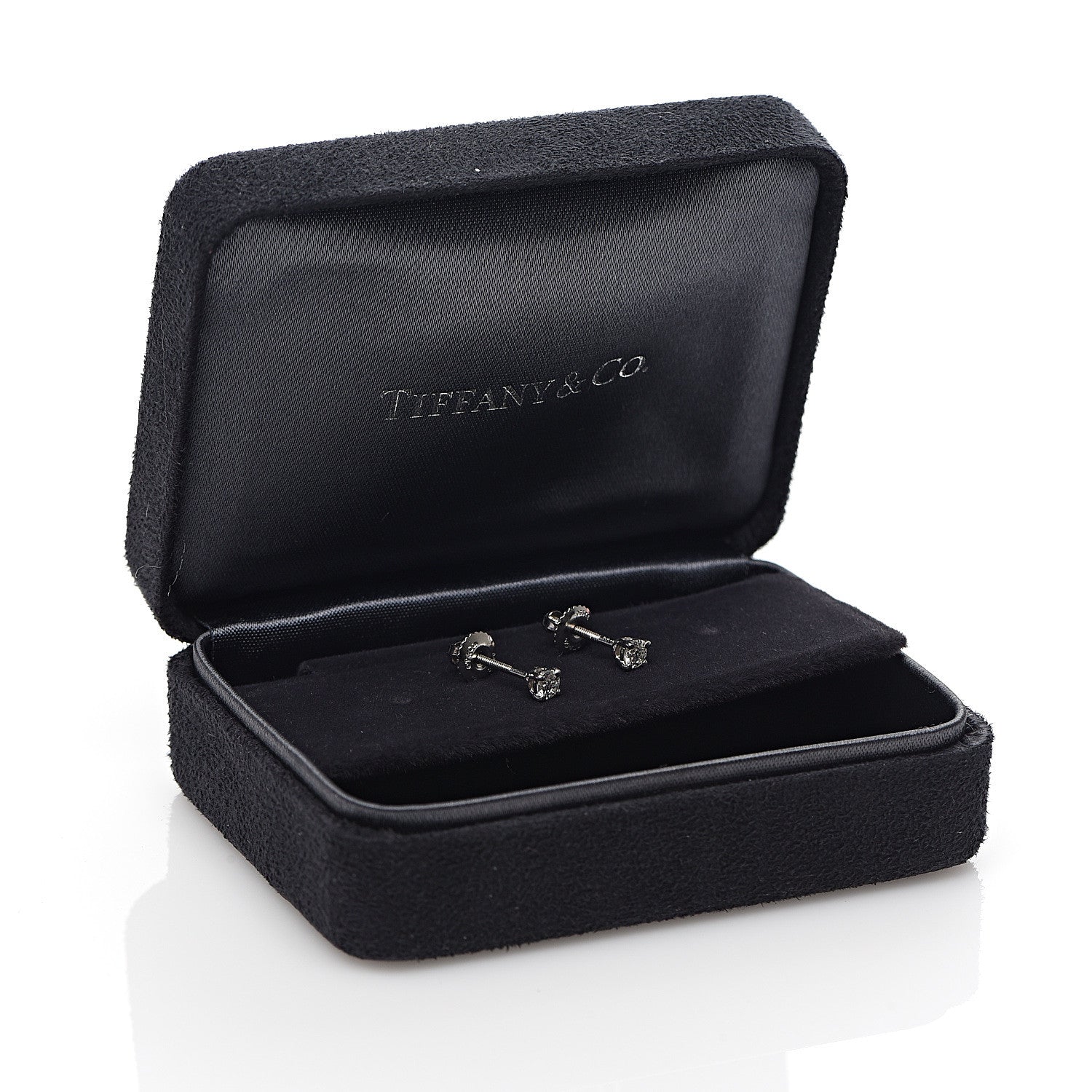 Tiffany Platinum Diamond .22ctw Solitaire Earrings 5 of 5