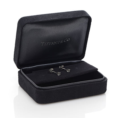 Tiffany Platinum Diamond .22ctw Solitaire Earrings 5 of 5