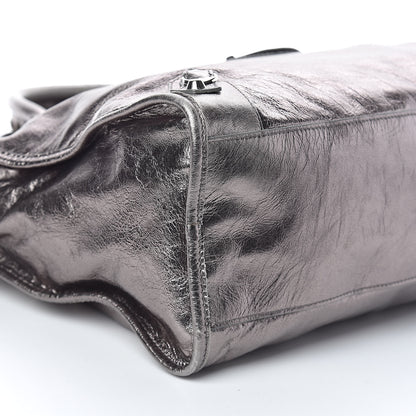 Balenciaga Metallic Agneau Classic Silver Hardware City Pewter 8 of 10