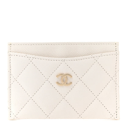 Chanel Caviar Quilted Card Holder White 1 of 9