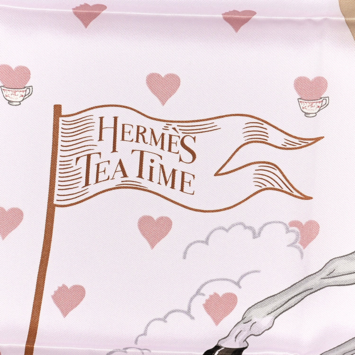 Hermes Silk Hermes Tea Time Scarf 70 Rose Pale Beige 2 of 6