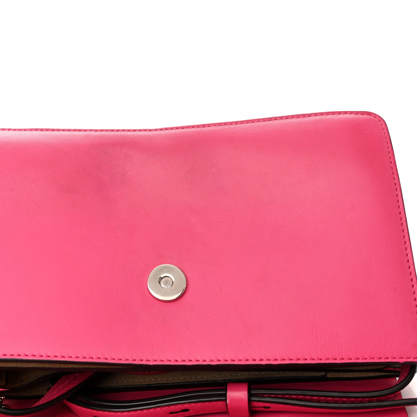 Suede Calfskin Small Faye Shoulder Bag Fuchsia Rose