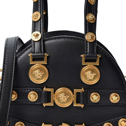 Versace Calfskin Small Medallion Tribute Bowling Bag Black 6 of 8