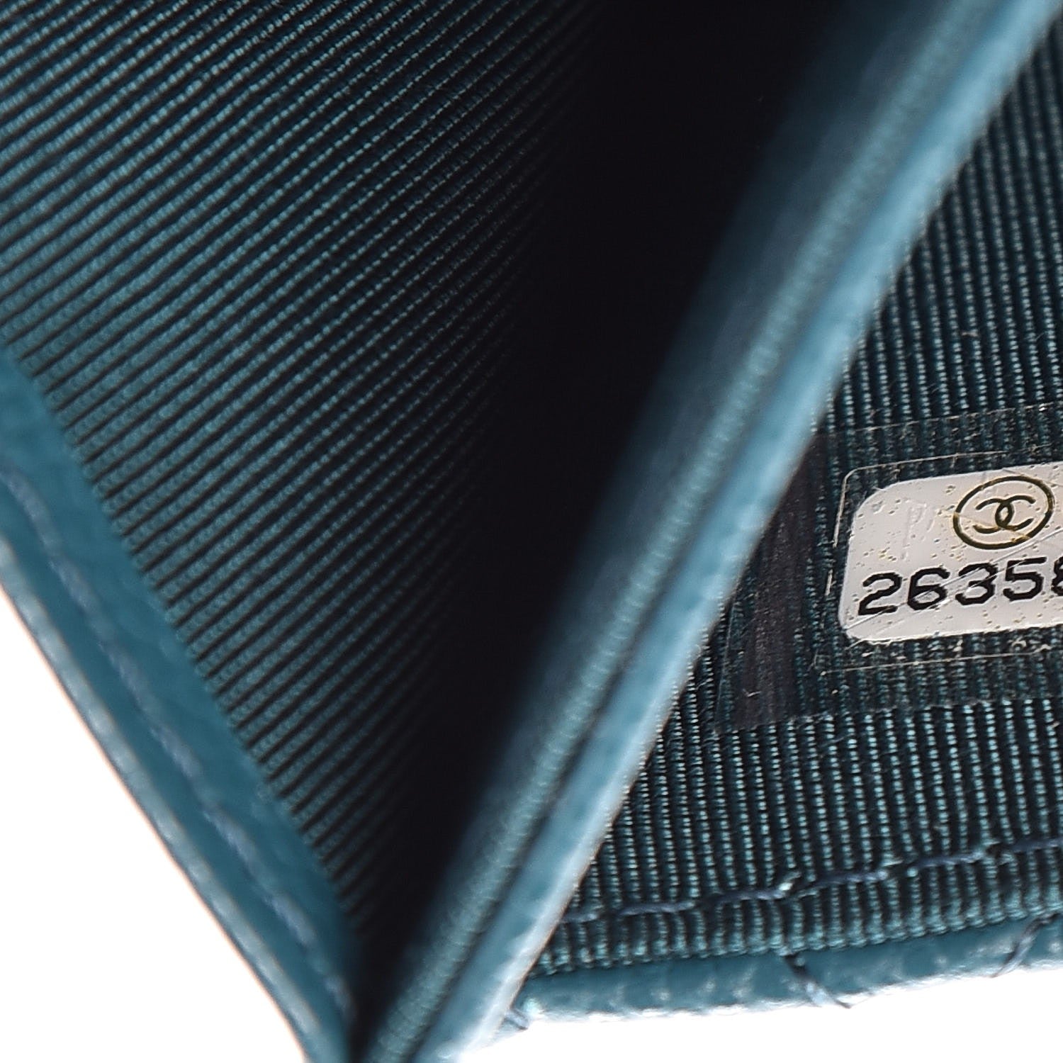 Chanel Caviar Quilted Flap Card Holder Dark Turquoise 8 of 9