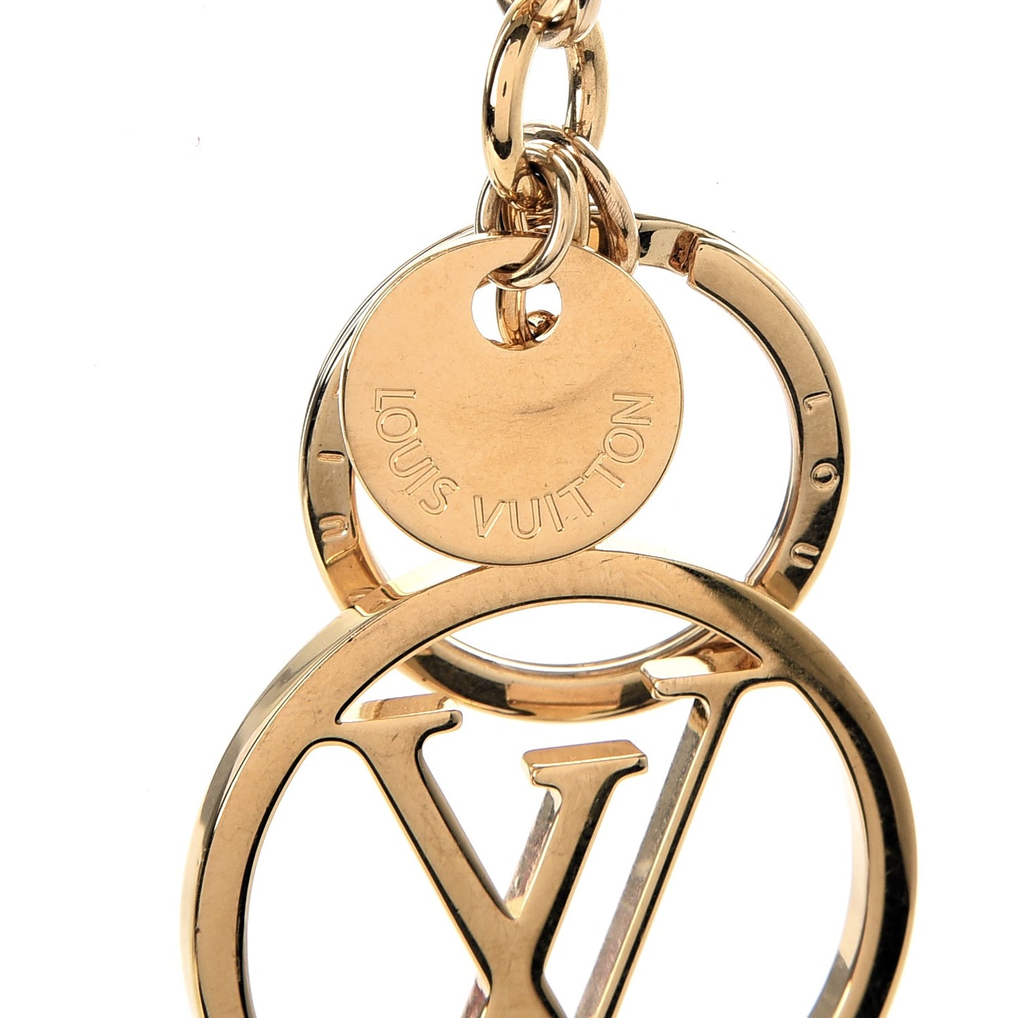 LV Circle Bag Charm Key Holder Gold