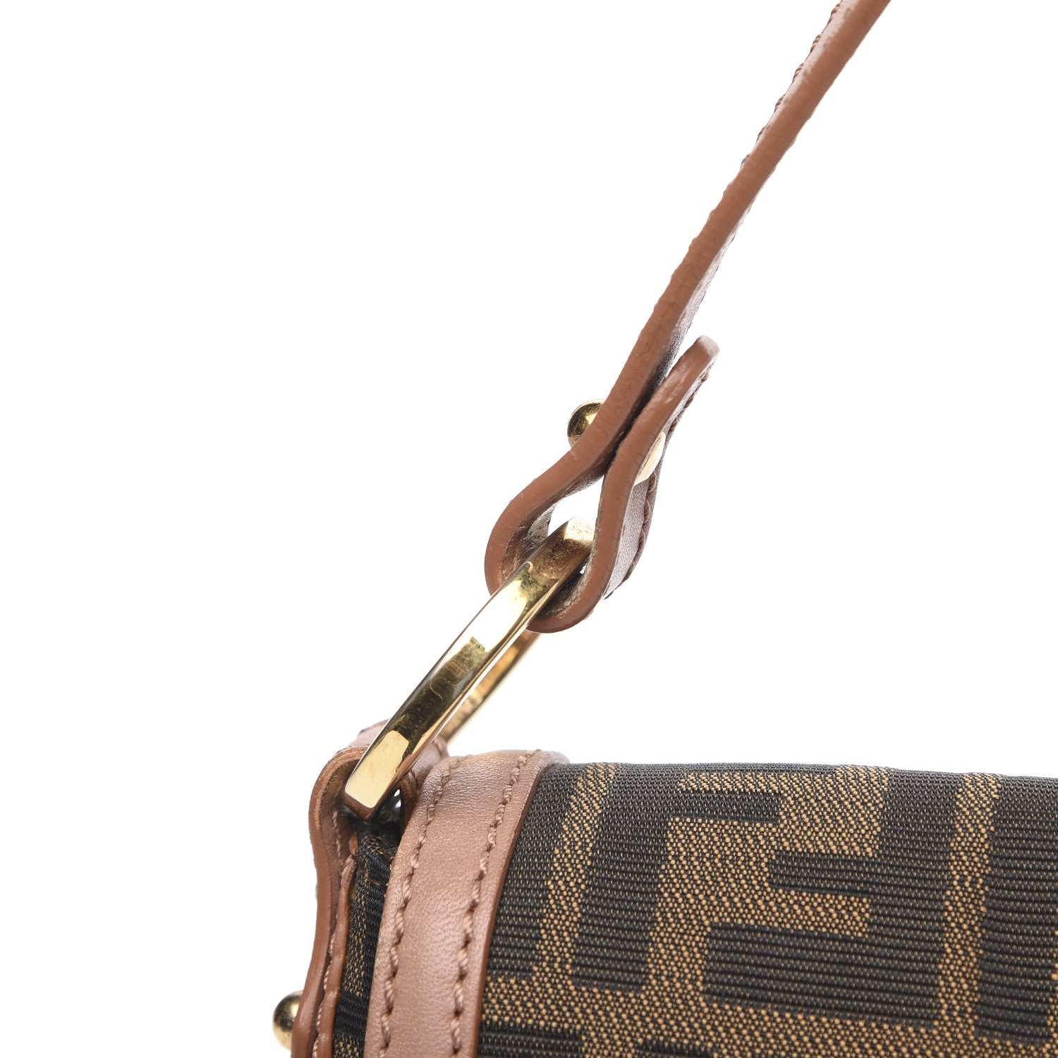 Fendi Zucca Cuoio Lucido Small Chef Shoulder Bag Tobacco Bois de Rose 10 of 10