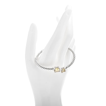 David Yurman Sterling Silver Diamond Lemon Citrine 4mm Chatelaine Bypass Bracelet 2 of 4