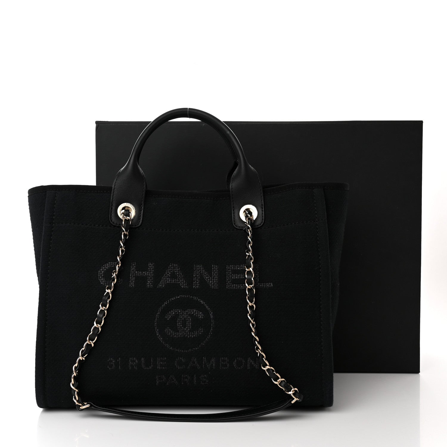 Chanel Mixed Fibers Small Deauville Tote Black 12 of 12