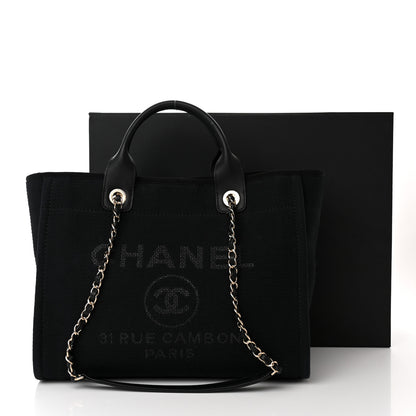 Chanel Mixed Fibers Small Deauville Tote Black 12 of 12