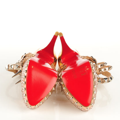 Christian Louboutin Patent Spiked Rodarte 140 Pumps 37.5 Rose Gold 6 of 7