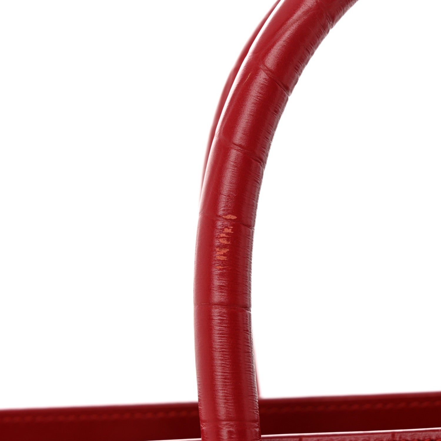Saint Laurent Calfskin Crocodile Embossed Small Sac de Jour Eros Red 18 of 20