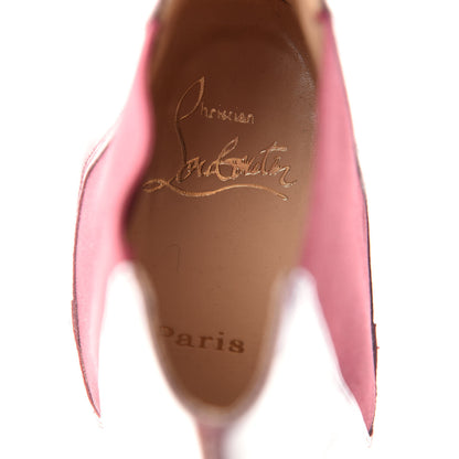 Christian Louboutin Shiny Nappa Ankle Boots 38 Burgundy 8 of 9