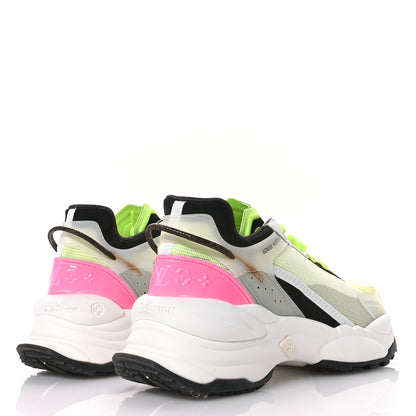 Louis Vuitton Monogram Calfskin Run 55 Sneakers 40 Pink White Yellow 5 of 8