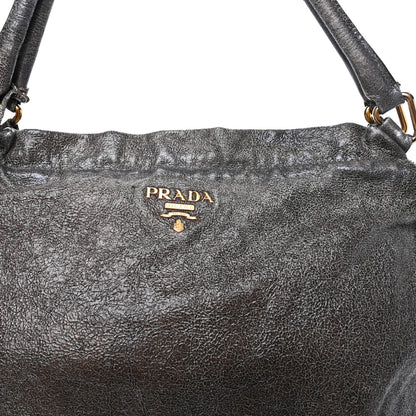 Prada Cervo Lux Shoulder Bag Dark Grey 11 of 11