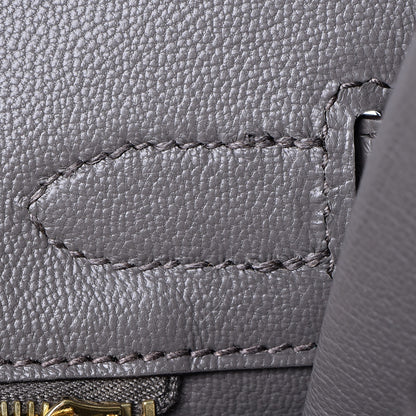 Hermes Taurillon Clemence Birkin 30 Etain 23 of 37