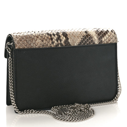 Louis Vuitton Soft Calfskin Snakeskin My Lockme Chain Bag BB Black White Beige 2 of 8