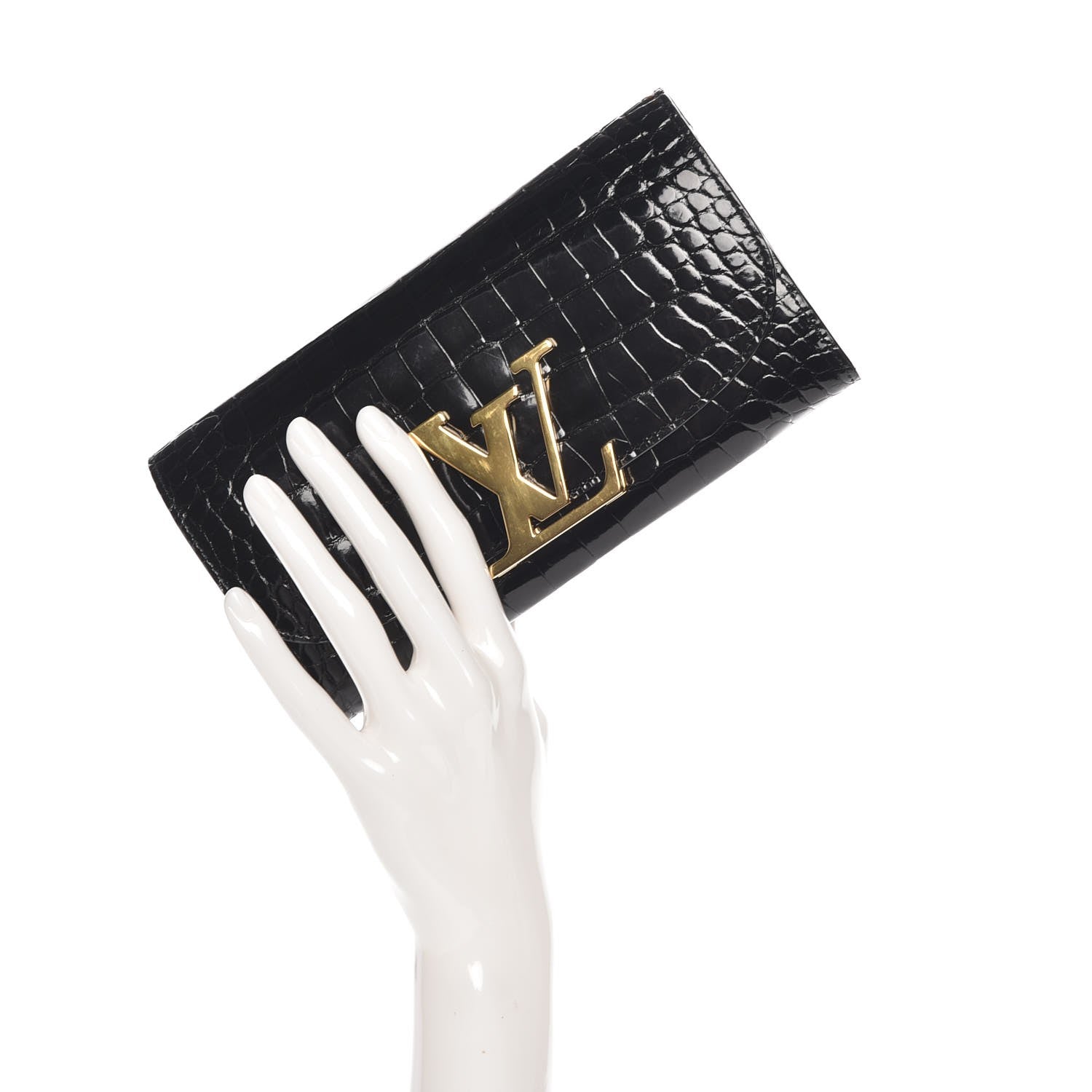 Louis Vuitton Alligator Vivienne LV Long Wallet Black 2 of 9
