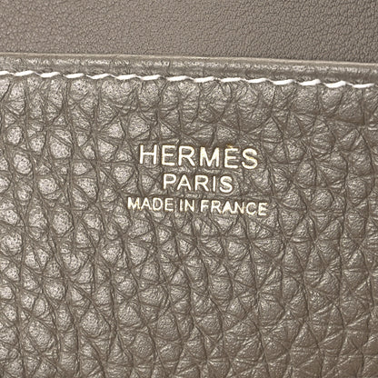 Hermes Taurillon Clemence Halzan 25 Etoupe 6 of 11
