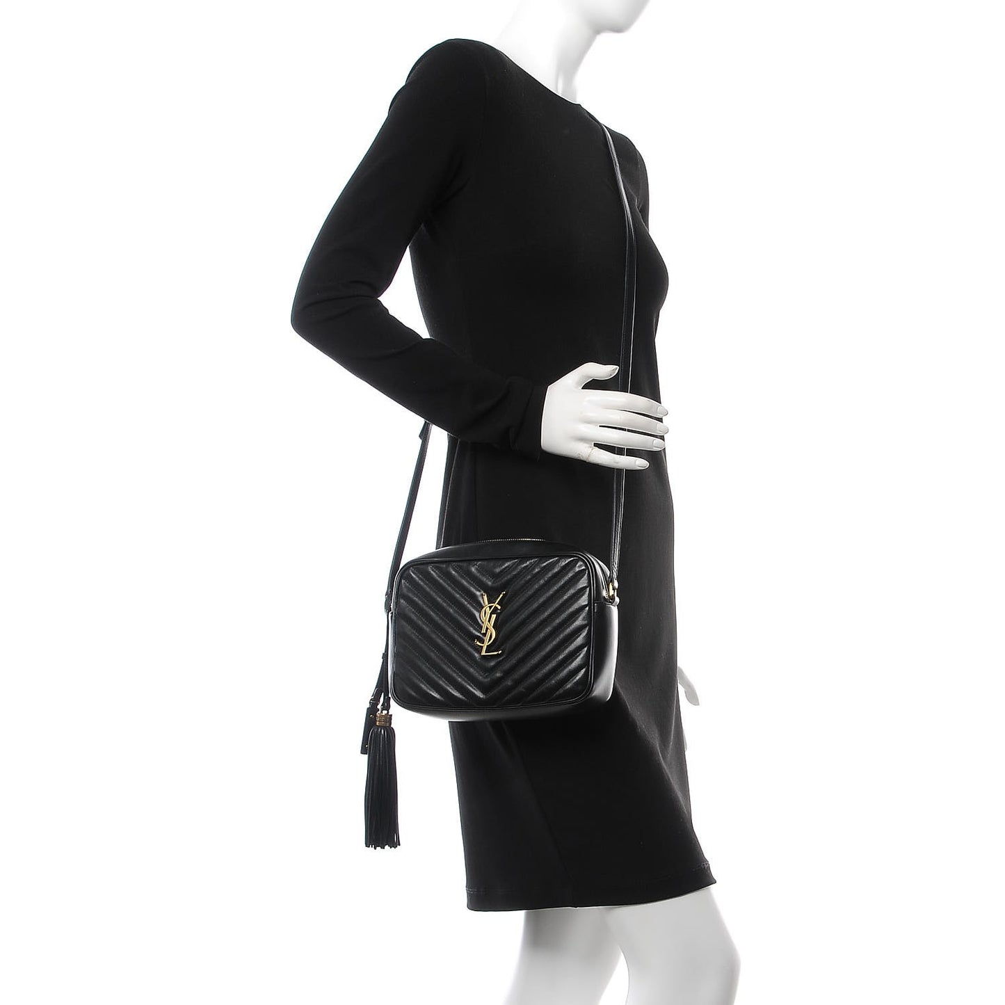 Calfskin Matelasse Monogram Lou Camera Bag Black