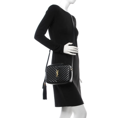 Saint Laurent Calfskin Matelasse Monogram Lou Camera Bag Black 2 of 11
