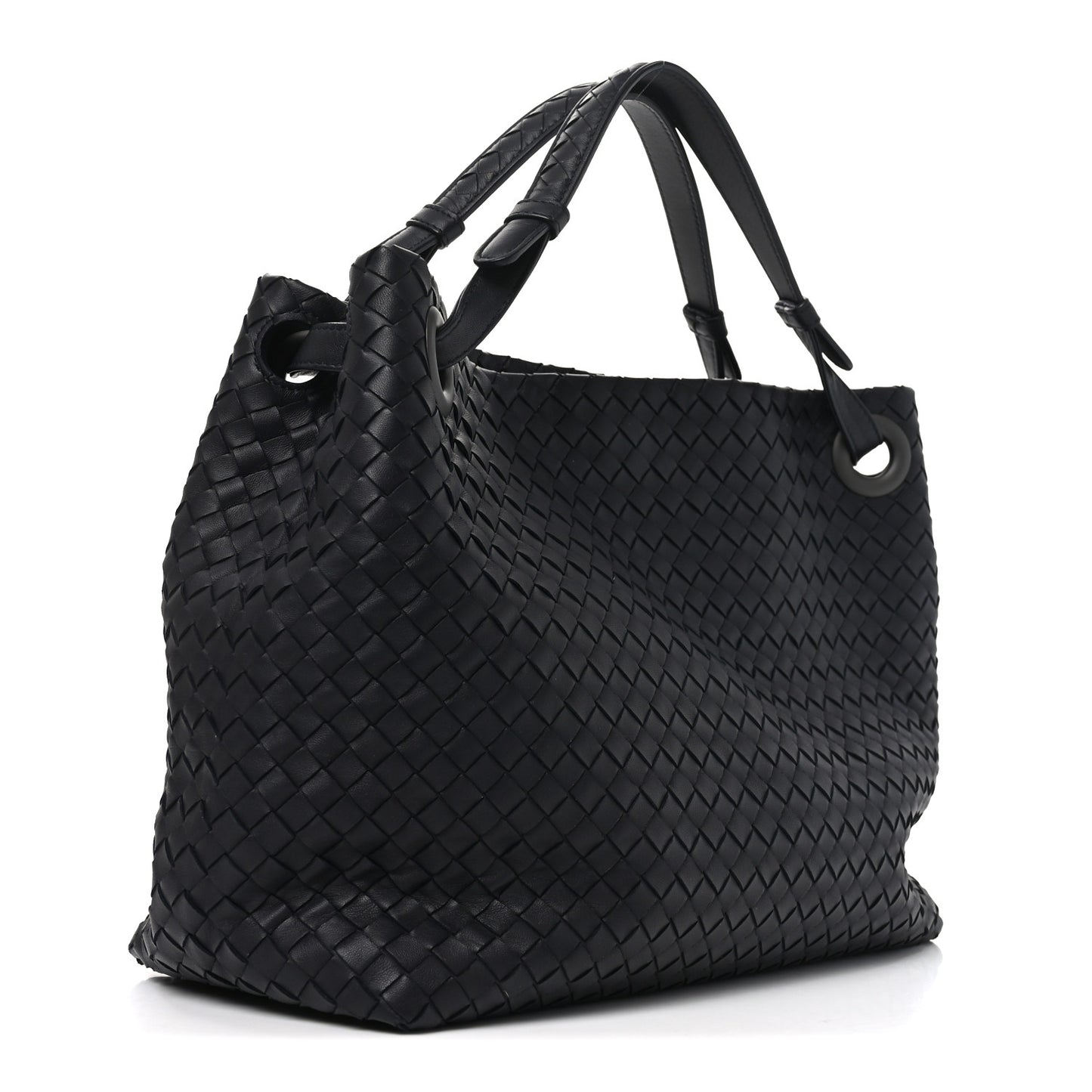Nappa Intrecciato Medium Garda Bag Black