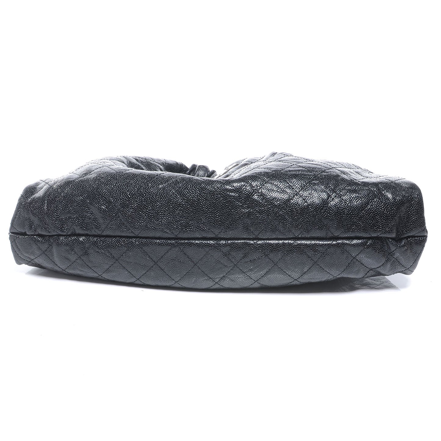 Caviar Quilted Large Elastic Tote Black