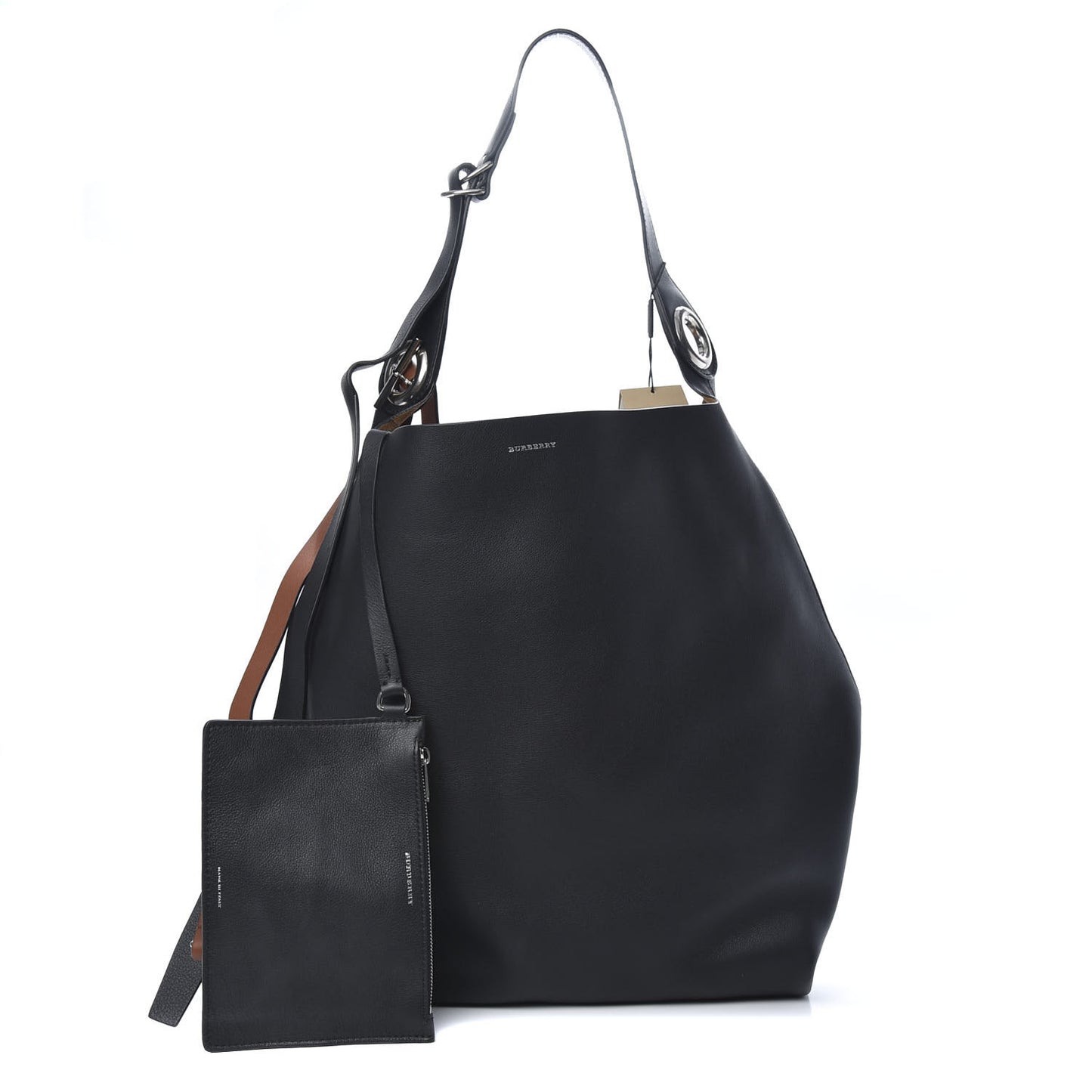 Smooth Calfskin Medium Grommet Hobo Black