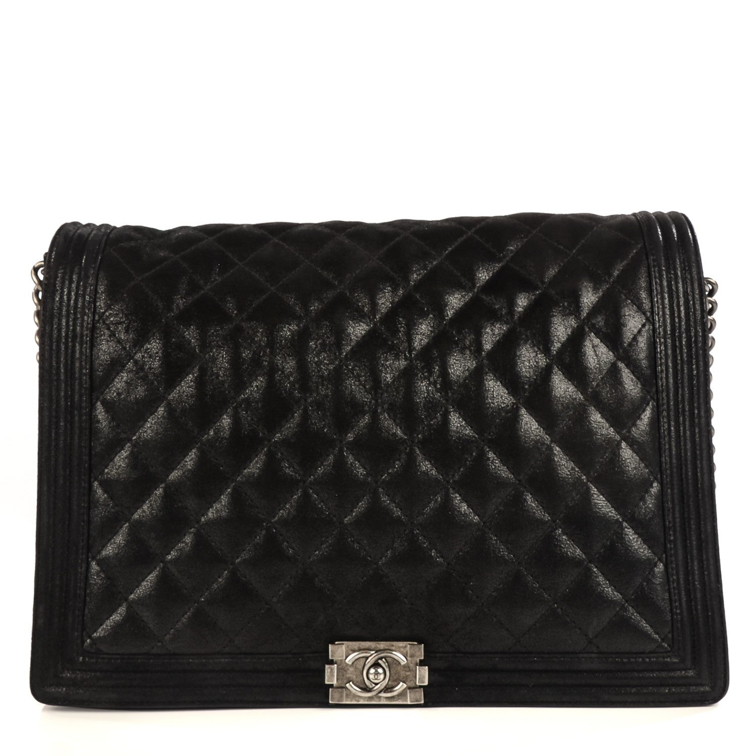 Chanel Goatskin Quilted Large Gentle Boy Flap Black 1 of 8