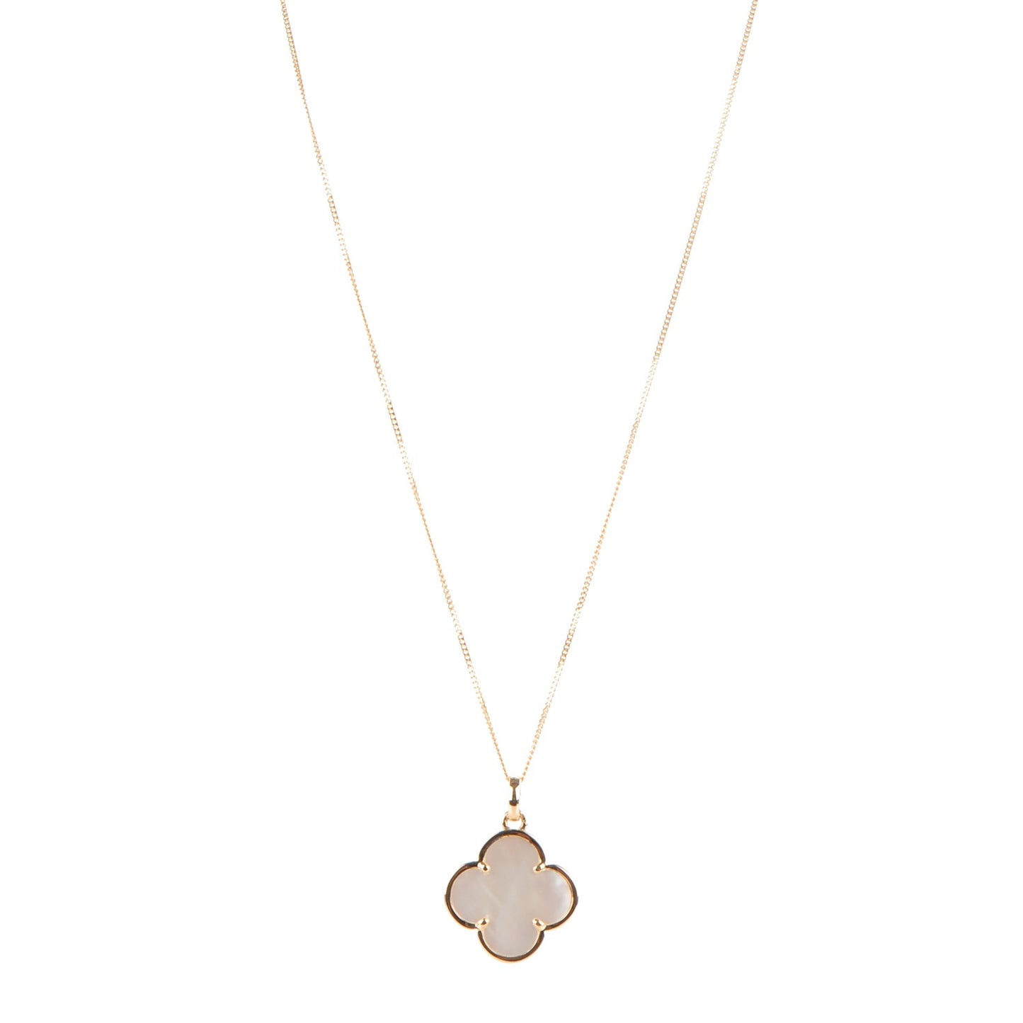 18K Yellow Gold Mother of Pearl Pure Alhambra Pendant Necklace
