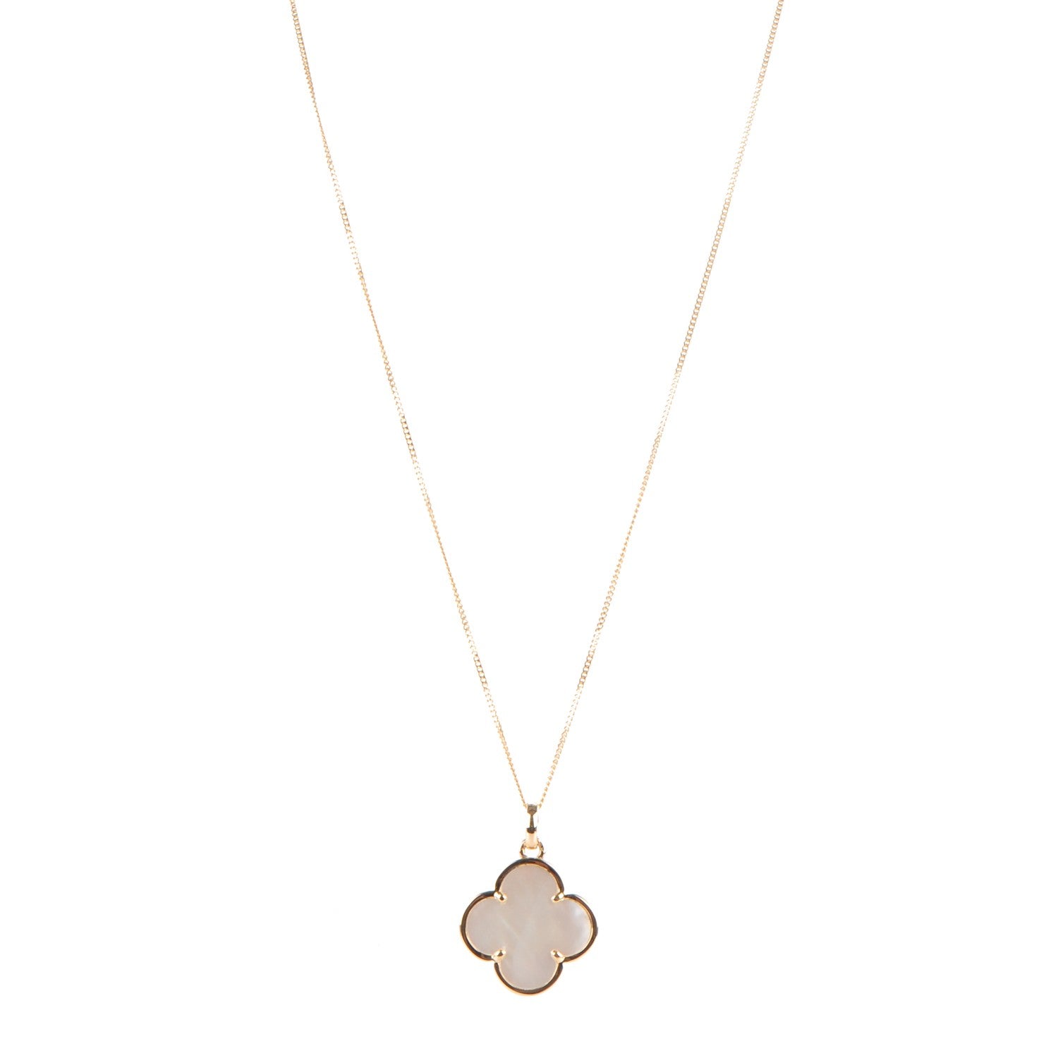 Van Cleef & Arpels 18K Yellow Gold Mother of Pearl Pure Alhambra Pendant Necklace 1 of 4
