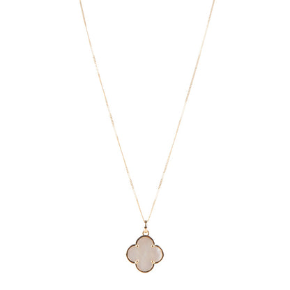 Van Cleef & Arpels 18K Yellow Gold Mother of Pearl Pure Alhambra Pendant Necklace 1 of 4