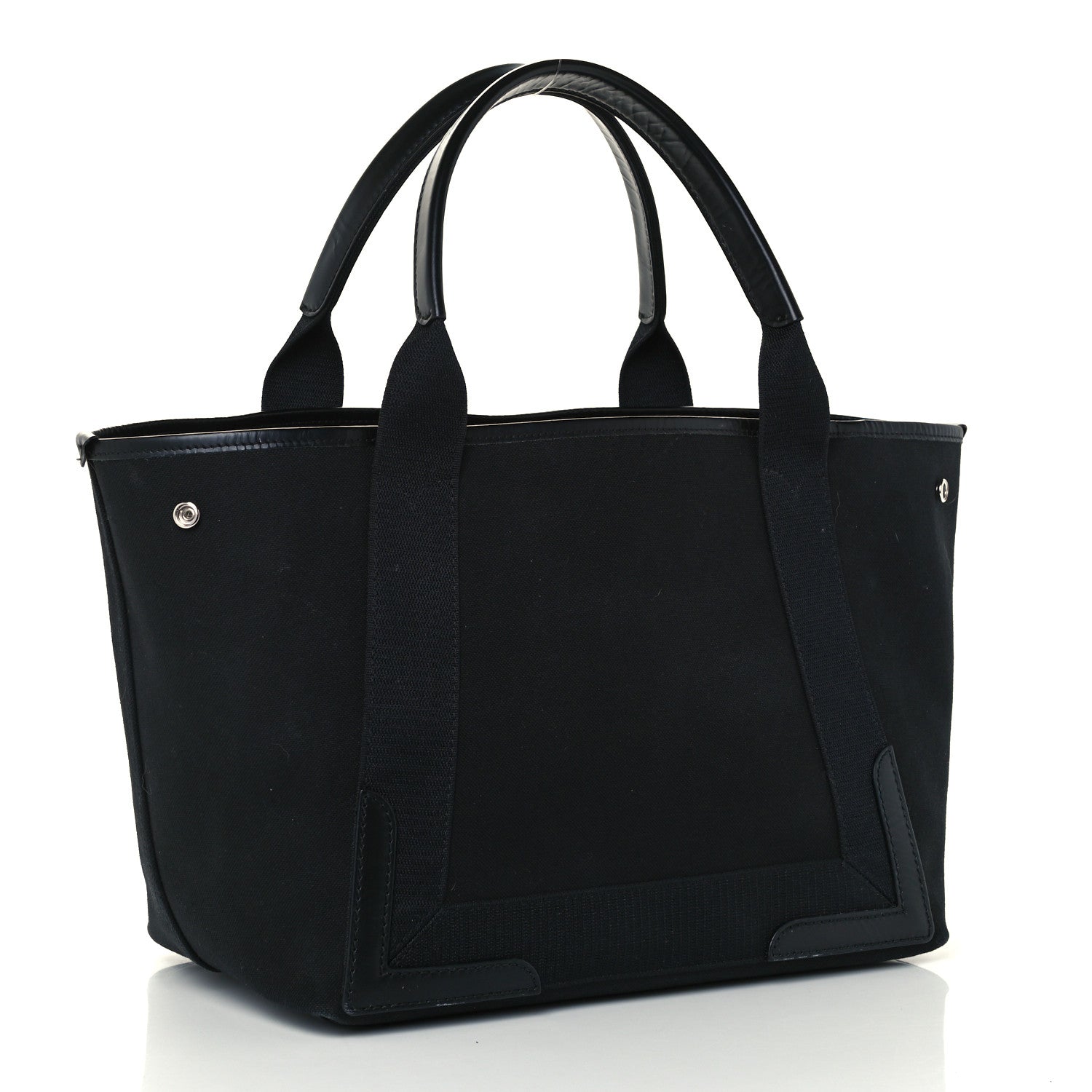 Balenciaga Cotton Canvas Calfskin S Navy Cabas Black 3 of 10