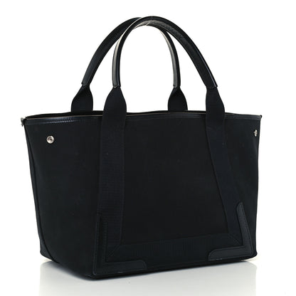 Balenciaga Cotton Canvas Calfskin S Navy Cabas Black 3 of 10