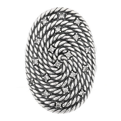 David Yurman Sterling Silver Diamond Midnight Melange Cable Ring 54 7 1 of 4