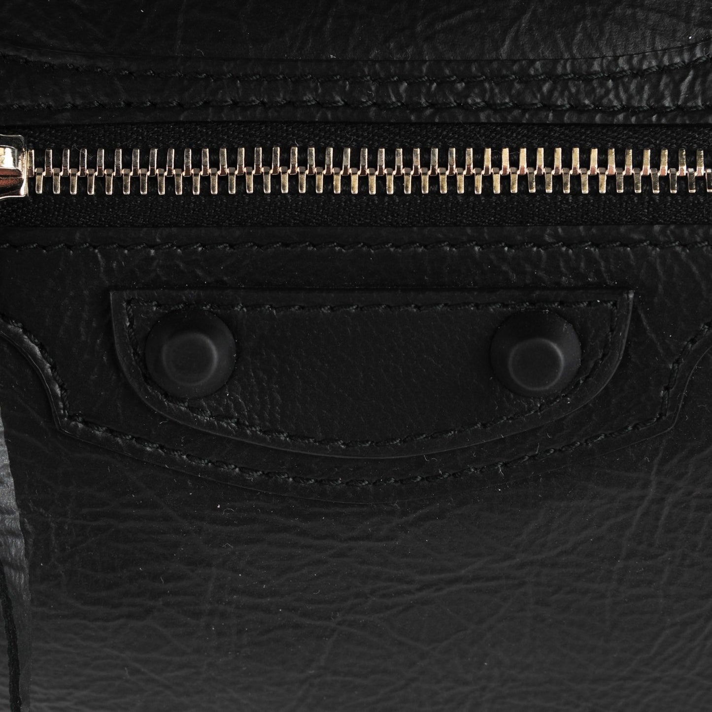 Matte Goatskin Rubber Covered Classic Hardware Mini Twiggy Black