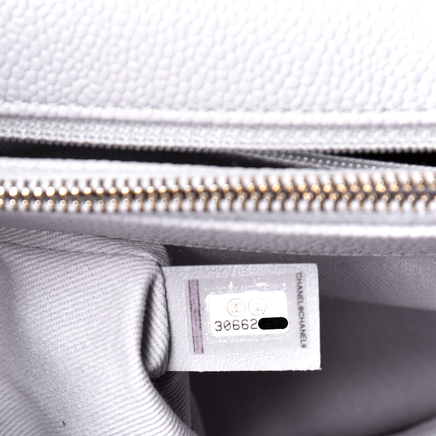 Chanel Caviar Diamond Stitched Top Handle Flap Grey 8 of 10