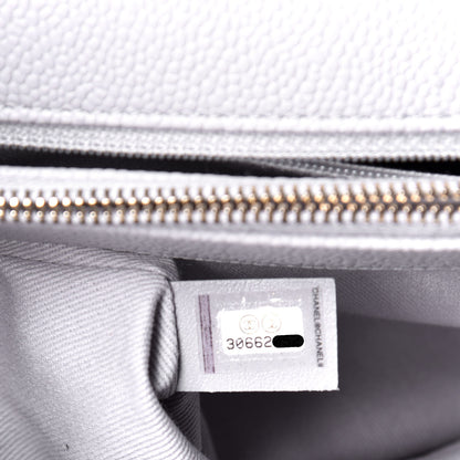 Chanel Caviar Diamond Stitched Top Handle Flap Grey 8 of 10