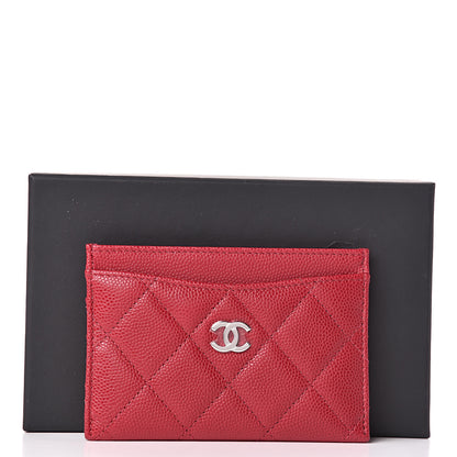 Chanel Caviar Quilted Card Holder Dark Pink 9 of 9