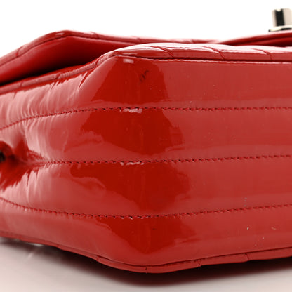 Chanel Patent Calfskin Chevron Quilted Mini Rectangular Flap Red 9 of 11