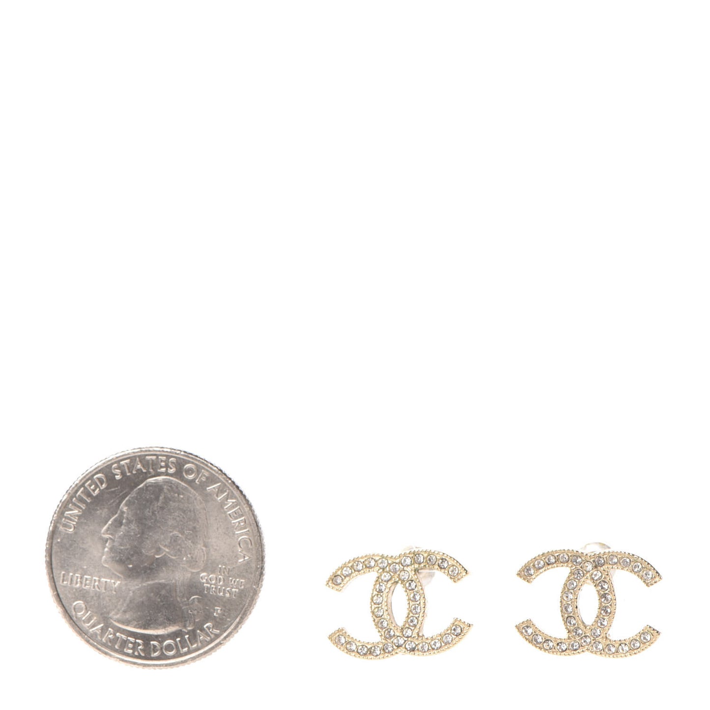 Crystal CC Earrings Gold