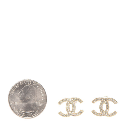 Chanel Crystal CC Earrings Gold 2 of 4