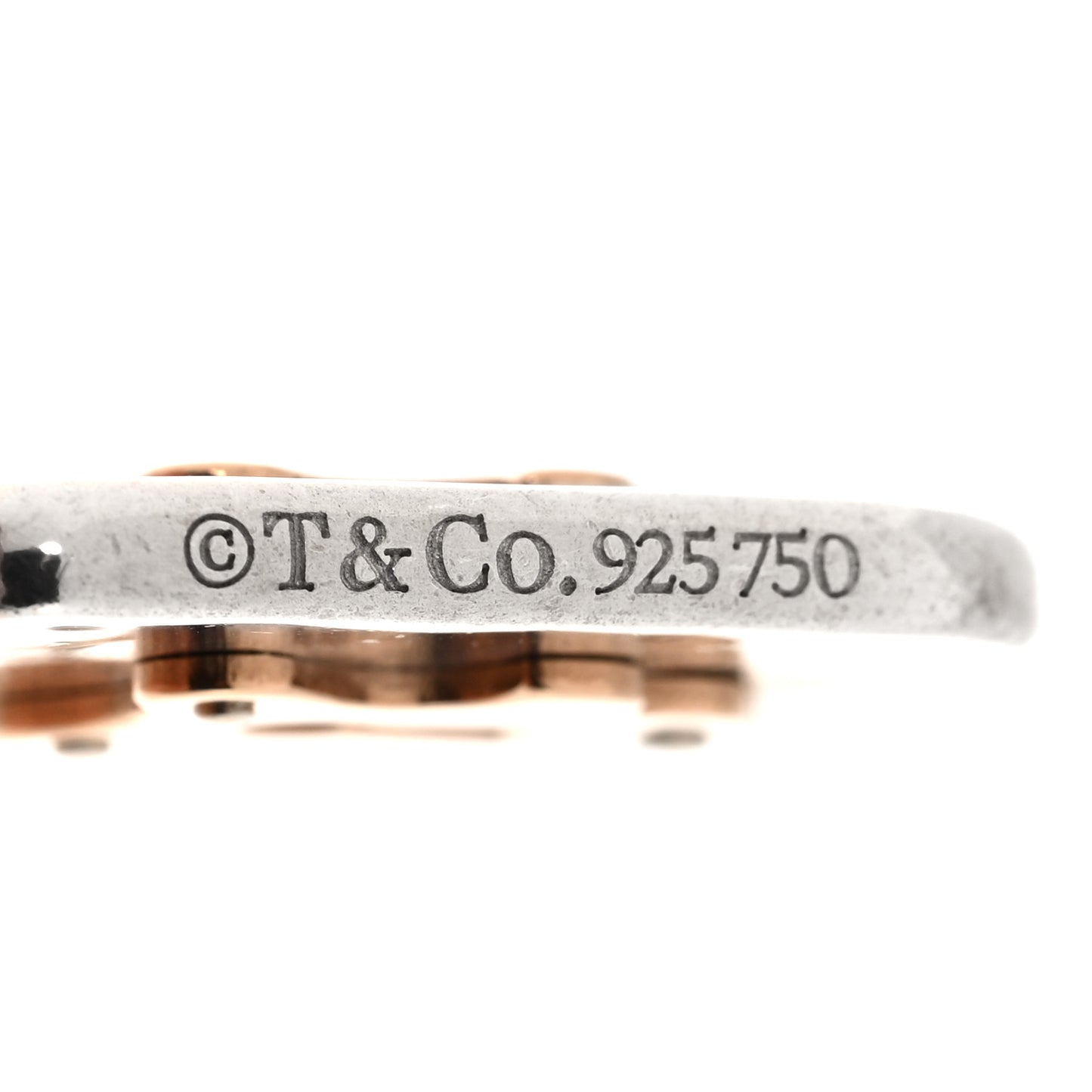 Sterling Silver 18K Rose Gold Lock Pendant