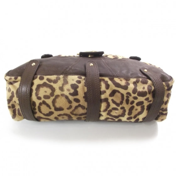 Valentino Garavani Leopard Print Pony Hair Catch Satchel 5 of 9