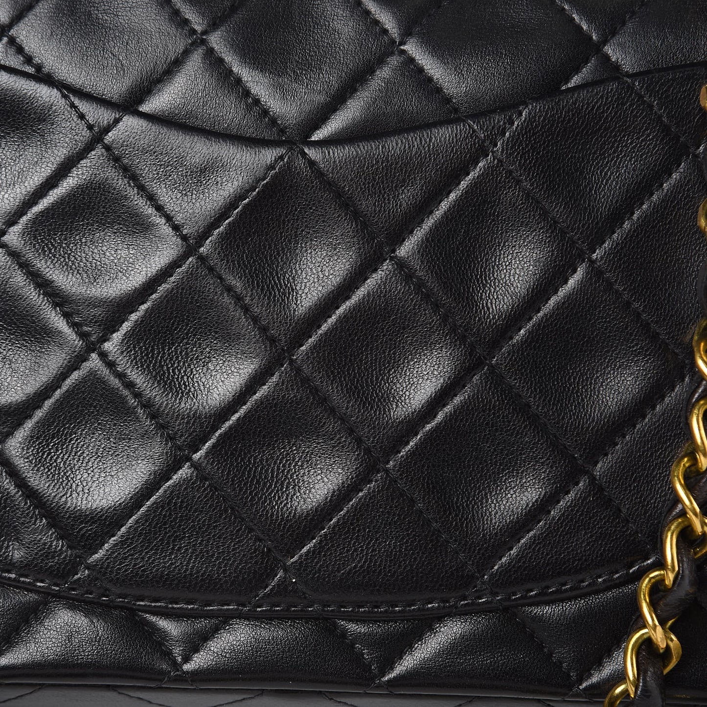 Lambskin Quilted Small Double Flap Black