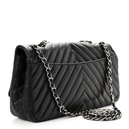Chanel Lambskin Chevron Quilted Single Flap Black 3 of 11