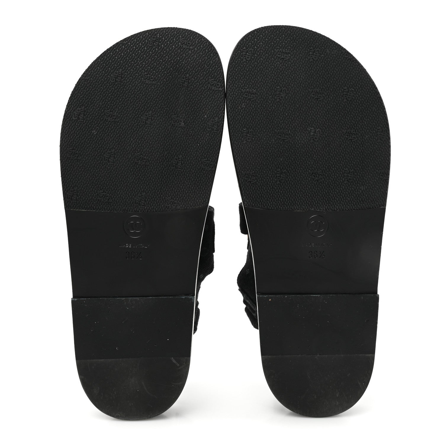 Chanel Denim Printed Dad Sandals 36.5 Black 5 of 12