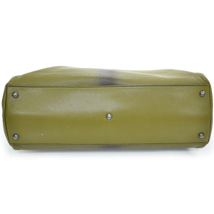 Fendi Goatskin Large Peekaboo Iconic Satchel Olive 3 of 8