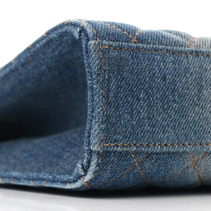 Saint Laurent Denim Mixed Matelasse Triquilt Medium Monogram Envelope Satchel Blue 9 of 11